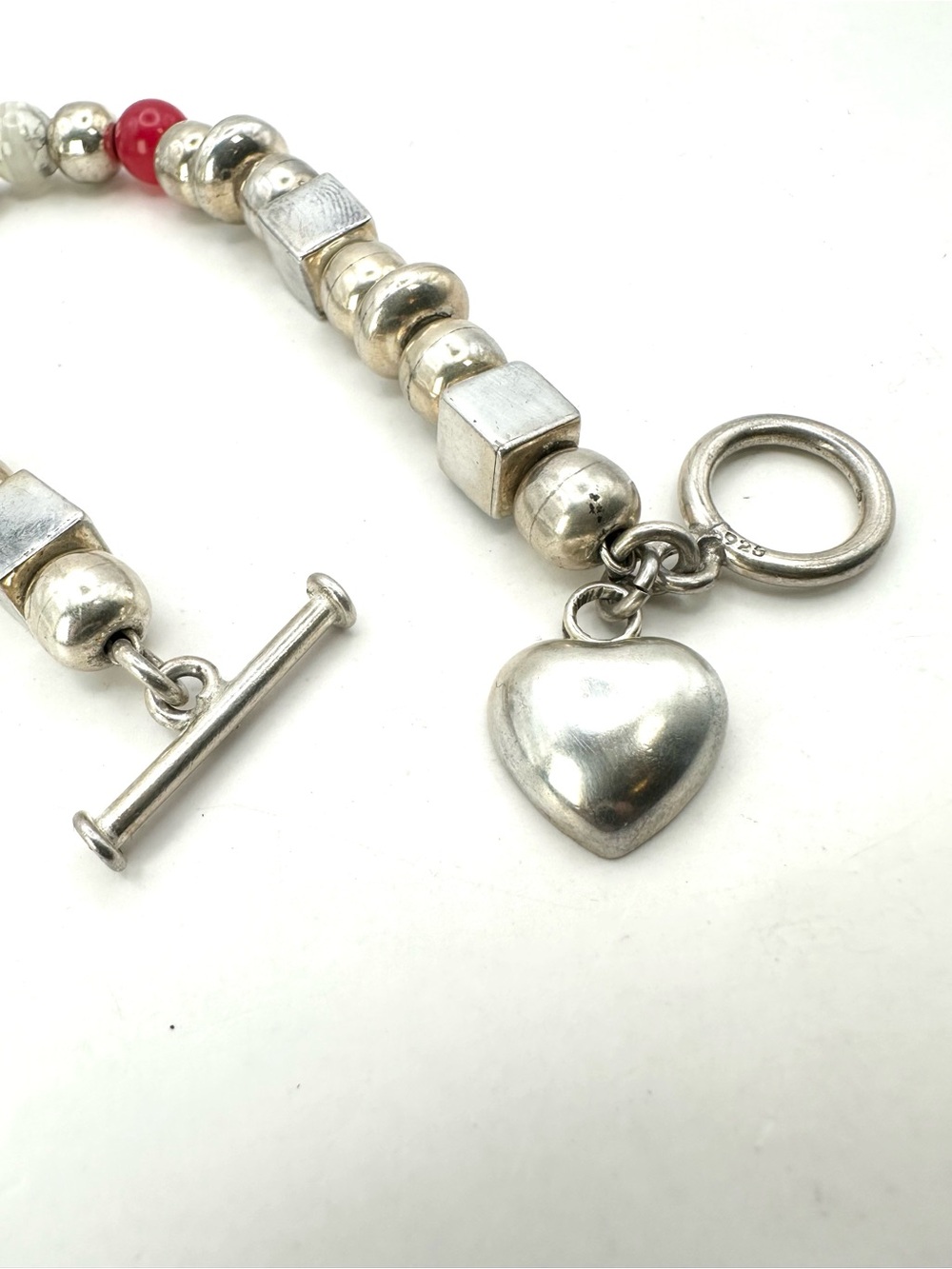 Silpada Retired VINTAGE B0734 Sterling Silver , Stone , Heart Charm Bracelet - Picture 5 of 8